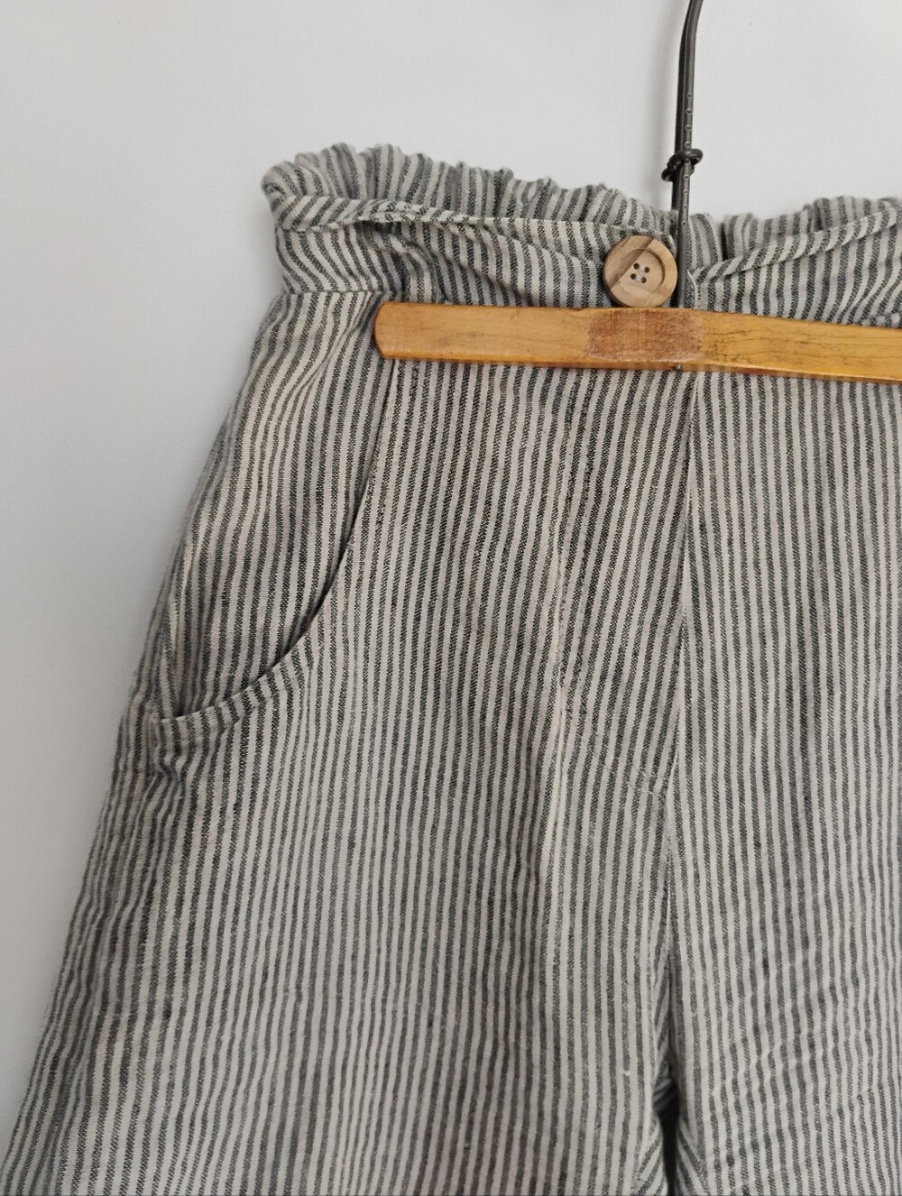 Linenfox Mara Wide-Leg Trouser- XXS, Grey/Natural Stripe - Picture 2 of 4
